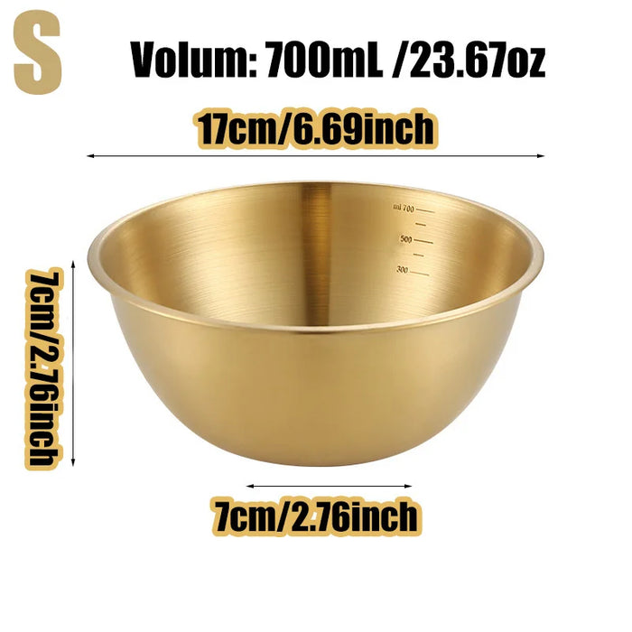 3pc Stainless Steel Mixing Bowls — Oven & Dishwasher Safe with Measurement Marks