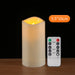 Outdoor Flameless LED Pillar Candles with Remote & Timer — Yellow Flicker, Battery-Operated (3/4pc)
