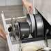Expandable Stainless-Steel Pot & Pan Organizer Rack with 7 Dividers