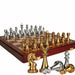 Deluxe 30cm Folding Wooden Checkers & Chess Set with Zinc Alloy Pieces