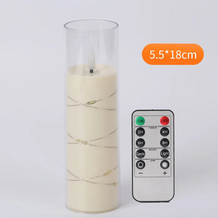 Outdoor Flameless LED Pillar Candles with Remote & Timer — Yellow Flicker, Battery-Operated (3/4pc)