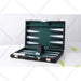 15-Inch Travel Leather Backgammon Set – Compact Portable Board