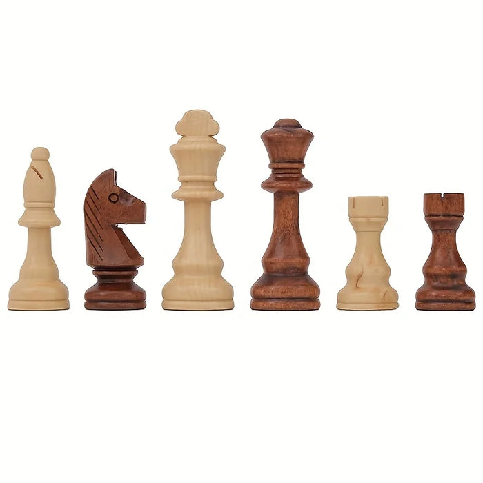 32-Piece Wooden Chess Set with Leather Board — King 110mm (Model 4in)