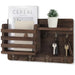 Rustic Wall-Mounted Mail Organiser with Key Hooks & Floating Shelf