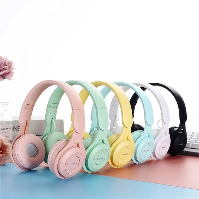 Y08 Macaron Wireless Bluetooth Headphones with Mic — Stereo Headband for Kids & Gaming