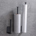 No‑Punch Stainless Steel Paper Towel Holder — Adhesive Kitchen Roll & Wrap Rack
