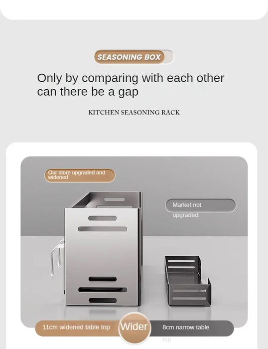 No-drill Wall-mounted Metal Spice Rack — Rust-resistant Kitchen Organizer