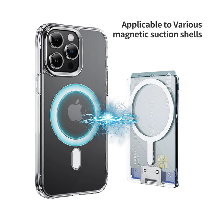Transparent MagSafe Card Wallet & Stand for iPhone – Clear PC Case
