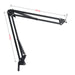 Extendable Scissor-Arm Microphone Boom Stand with Table Clamp & Adapter