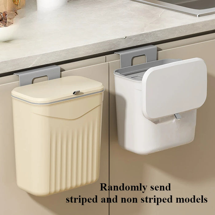 Space-Saving Wall-Mounted Kitchen Bin — Durable Plastic, White or Yellow