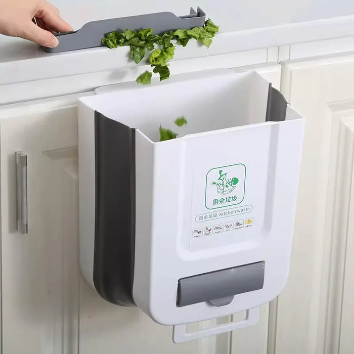 Collapsible Hanging Kitchen Bin — Cabinet Door & Wall Mounted, 7L/10L