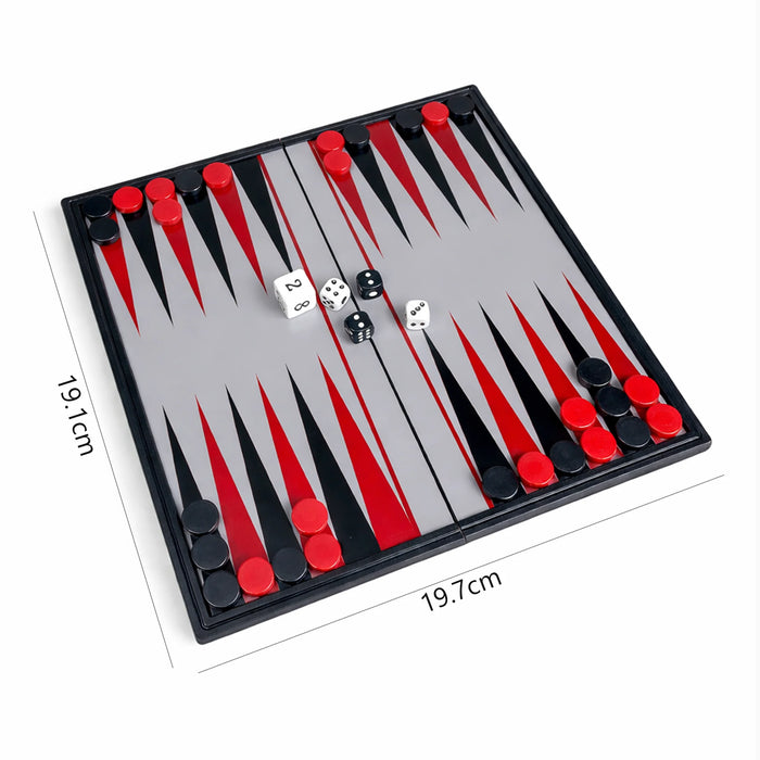 Folding Magnetic Backgammon Set – Portable Travel Board, Educational Game (2 Sizes)