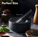 Premium Solid Granite Mortar & Pestle 16cm — Non‑Slip Stone Grinder