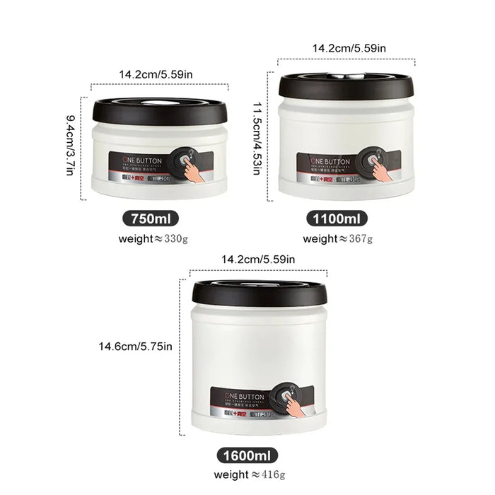 Stainless Steel Vacuum Coffee Canister – Airtight Storage for Beans, Tea & Grains