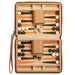 Travel Chess & Backgammon Set with Acrylic Pieces in Leather Case, 25 x 19 x 6 cm