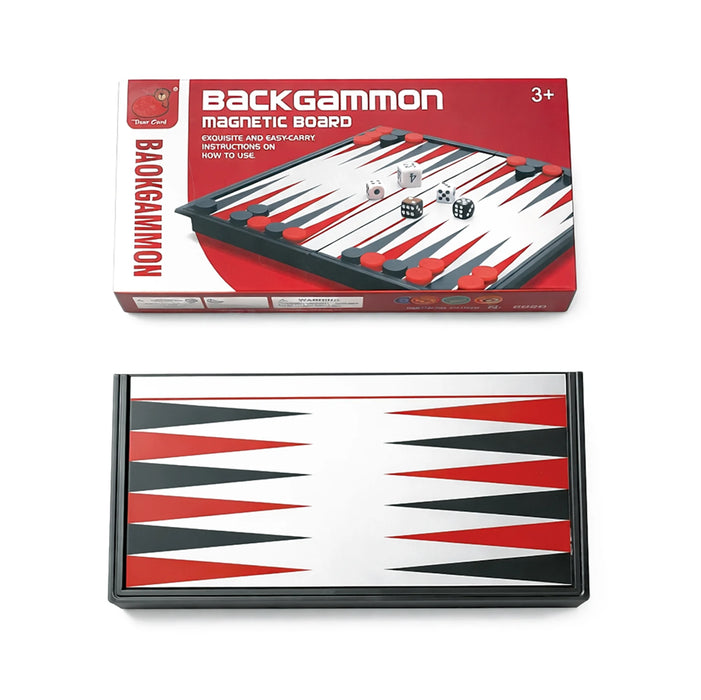 Folding Magnetic Backgammon Set – Portable Travel Board, Educational Game (2 Sizes)