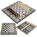 Luxury Knight 3-in-1 Wooden Foldable Game Board — Chess, Checkers & Backgammon