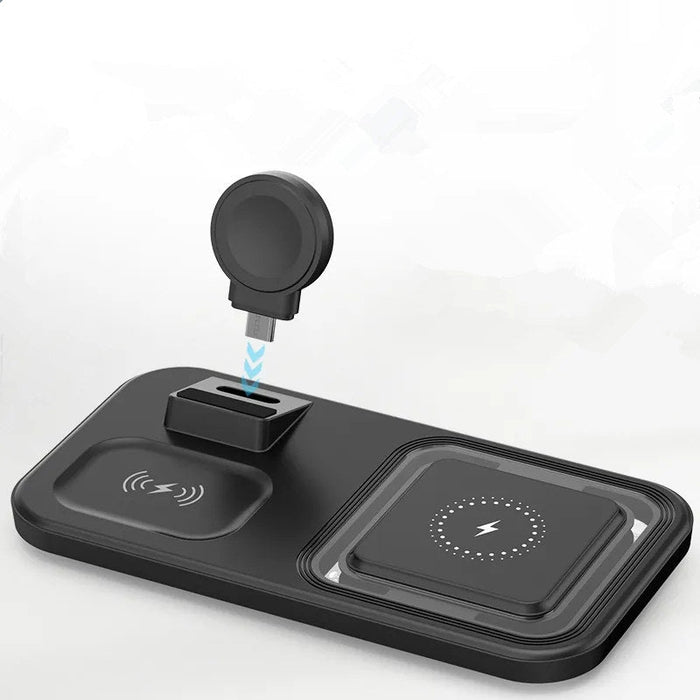 Bakeey 3 in 1 15W - Wireless Charger Desktop Stand, Fast Charging, Foldable Bedside Universal Compatibility - Ideal for iPhone 14 Pro Max, Apple Watch, and Earphones - Shopsta EU