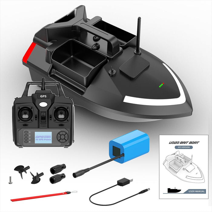 Flytec V020 RTR - 2.4G 4CH GPS Fishing Bait RC Boat with 500m Distance, 40 Positioning Points, and LED Lights - Perfect for Anglers Seeking Automatic Return and Intelligent Navigation - Shopsta EU