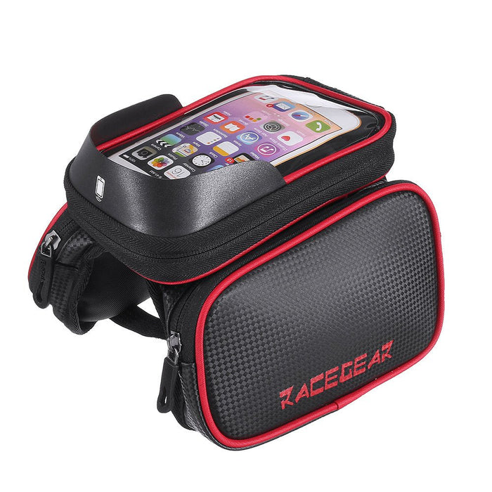 Mobile Phone Bicycle Front Bag - 6.2" Touch Screen Frame Case, Bilateral Tube Bag - Ideal for Cyclists Needing Easy Phone Access - Shopsta EU