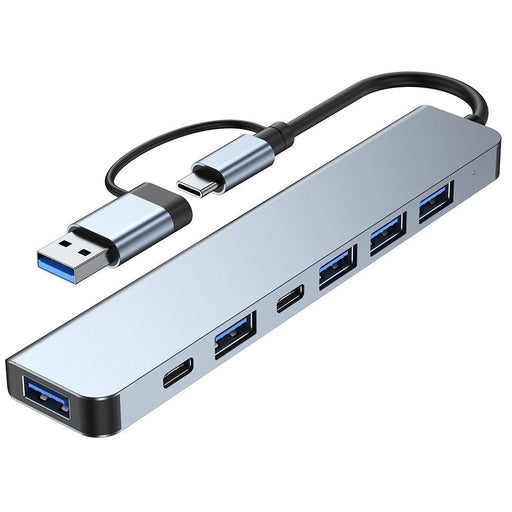 Type-C Docking Station - 7-in-1 USB-C Hub Splitter Adapter with 5Gbps Multiport USB3.0, USB2.0 & USB-C Ports - Perfect for PC and Laptop Connectivity - Shopsta EU