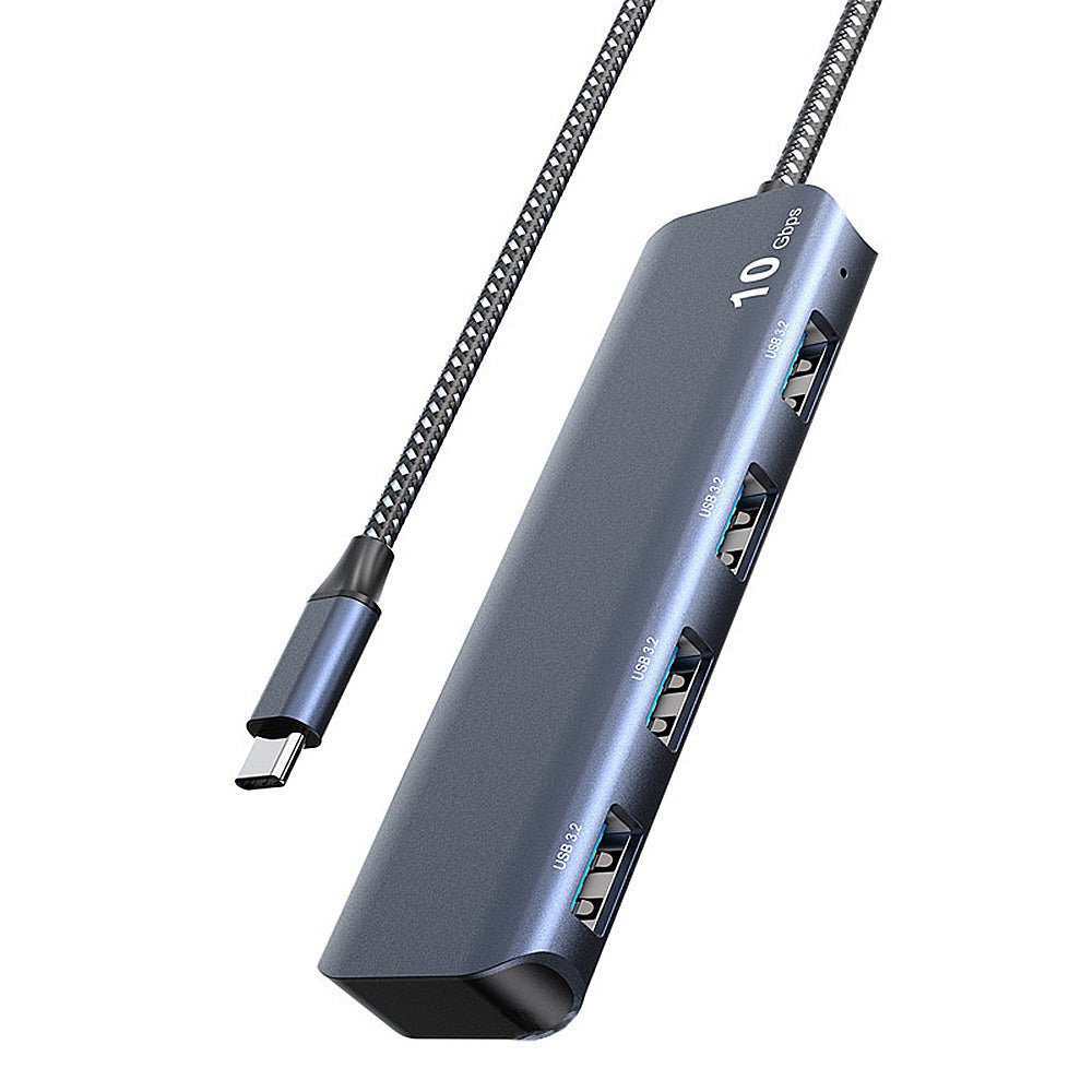 USB Hub Type-C Docking Station - 4-in-1 with 4 USB3.2 100Gbps Ports, Splitter Adaptor - Perfect for PC Computer Laptop Users - Shopsta EU