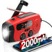 2000mAh Rechargeable Hand‑Crank Emergency Radio with LED SOS and USB Charger