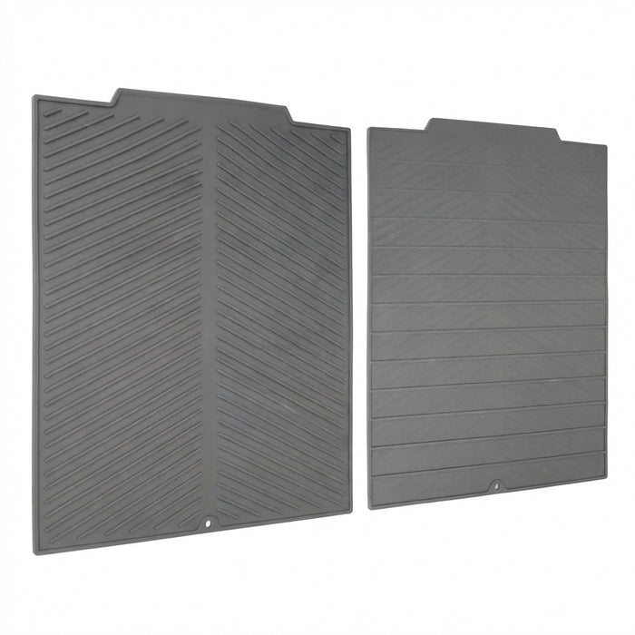 Silicone Kitchen Drain Mat — Non-Slip Heat-Resistant Drying Pad, Rectangle Trivet (Grey, S/M/L)