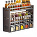 No-drill Wall-mounted Metal Spice Rack — Rust-resistant Kitchen Organizer