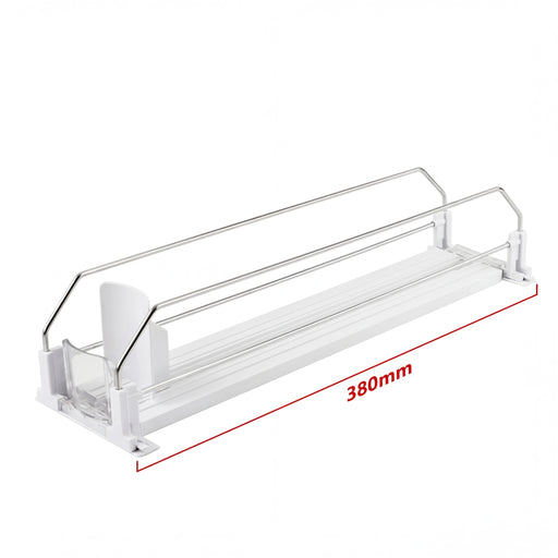 Canned Beverage Push Rack — Self-Pushing Fridge & Counter Organiser (310/380/410mm)