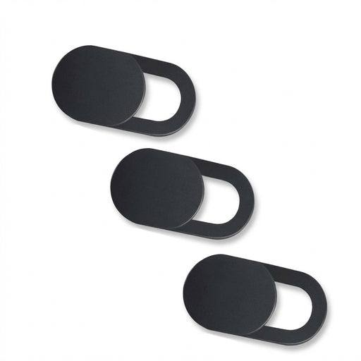 3‑Pack Black Ultra‑Thin Webcam Slide Covers for Phone, Laptop & Desktop Cameras