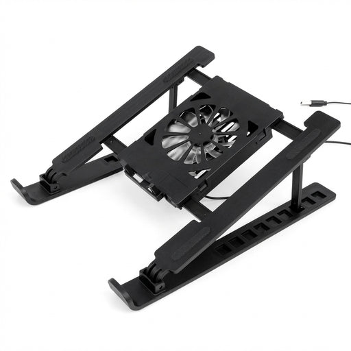 Foldable Laptop Cooling Stand with 1 Fan — Portable Elevated Notebook Riser