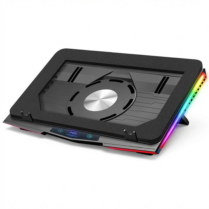 Air Compression RGB Laptop Cooling Pad - Triple-Fan USB Cooler for 12-17-inch Laptops