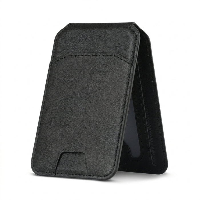 Magnetic PU Leather Wallet Phone Case with Stand and Card Pocket — MagSafe Compatible