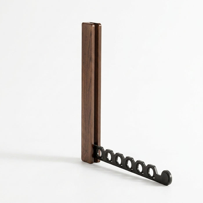 Wood Wall-Mounted Clothes Hanger — Foldable, Space-Saving Drying Rack