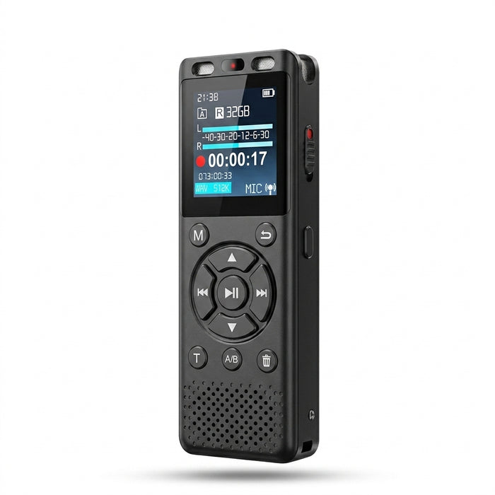 Large-screen USB-C Rechargeable Voice Recorder with Noise Reduction and TF Card Support