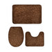 Three‑Piece Stone‑Pattern Microfibre Bathroom Mat Set — Water‑Absorbent & Non‑Slip