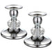 Pair of Gold Metal Taper Candle Holders — Vintage Brass Finish, 8.5 cm