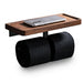 Stainless Steel Toilet & Tissue Roll Holder with Phone Shelf — I/H Style, Black or White