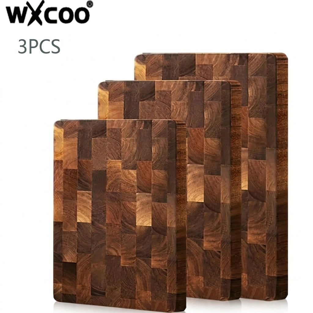 Thick Acacia Double‑Sided Checkerboard Cutting Board – Non‑slip Solid Wood