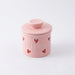 1-piece Pink Ceramic Butter Crock with Lid and Knife – French-style Porcelain Butter Dish