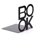 Metal L-Shaped Bookend — Non-Slip Book Support for Home, Office & Library (White/Black)