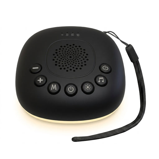 White Noise Machine — 20 Soothing Sounds, Night Light Timer, USB-C Rechargeable, Portable with Lanyard