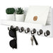 Wood Wall-Mounted Key & Mail Holder with 7 Hooks and Shelf
