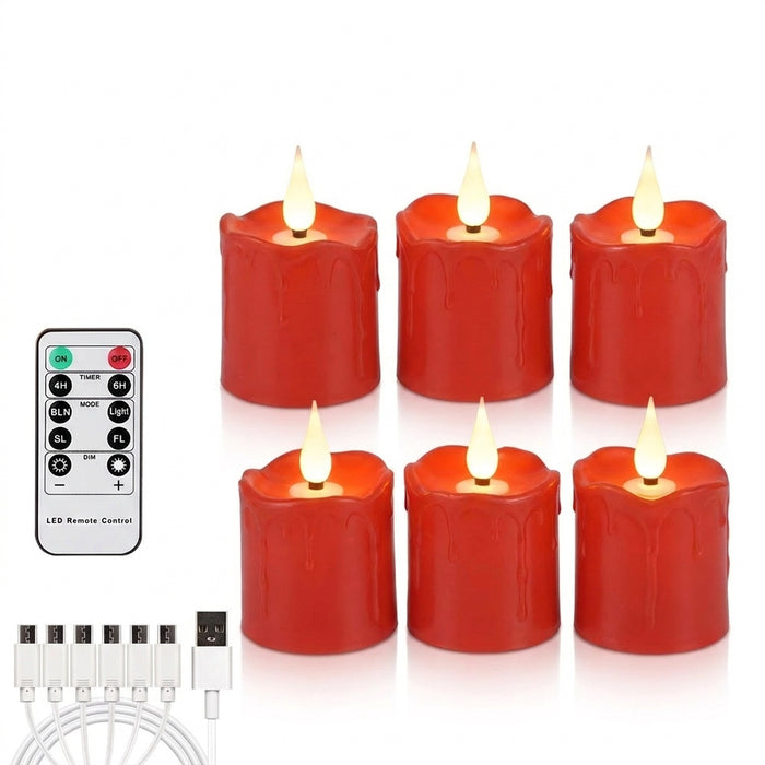 Rechargeable Waterproof LED Tea Lights with Remote Timer — Flameless Home & Wedding Candles