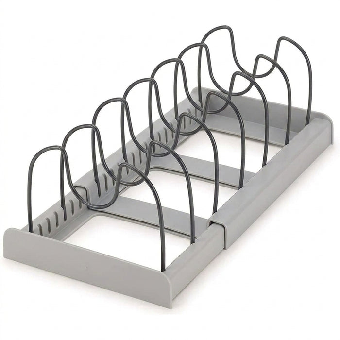 Expandable Stainless-Steel Pot & Pan Organizer Rack with 7 Dividers