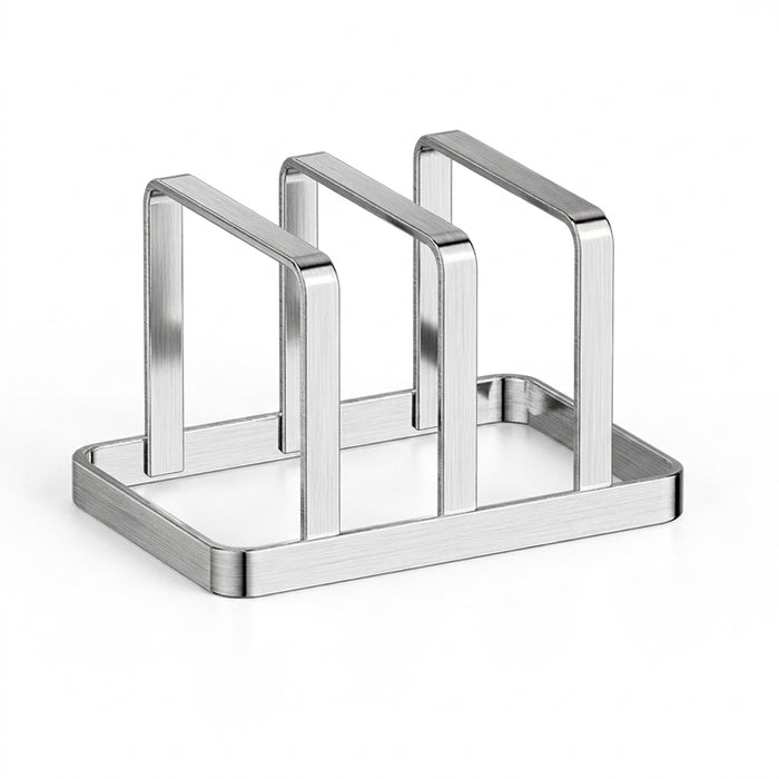 Stainless Steel Cutting Board & Pot Lid Organiser — Space-Saving Countertop Rack