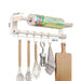 Stainless Steel Double-Rod Kitchen Rack — Spoon Holder & Kitchen Roll Dispenser