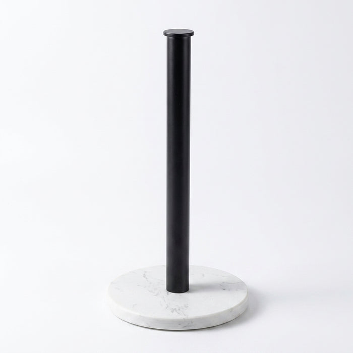 Nordic Marble & Space Aluminium Paper Towel Holder — Vertical Kitchen Roll Stand (Black, White, Gold)