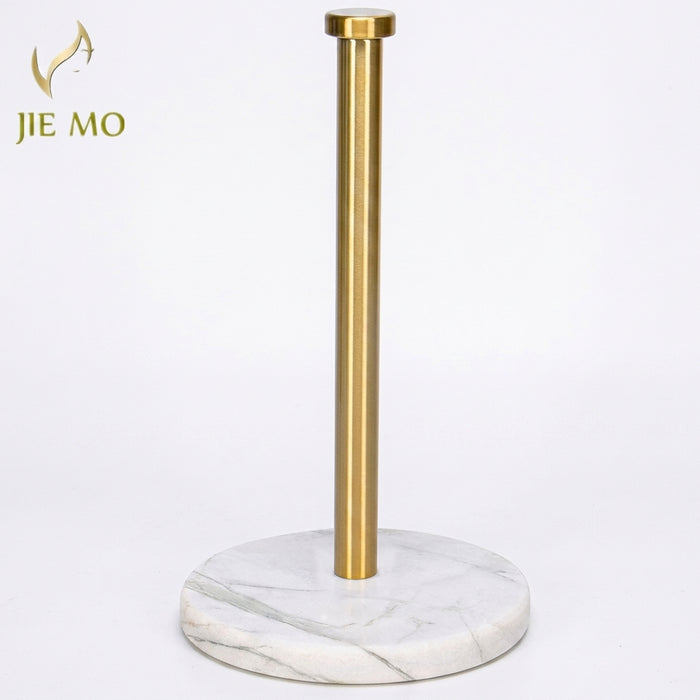 Marble Vertical Paper Towel & Plastic Wrap Rack — Brushed Gold